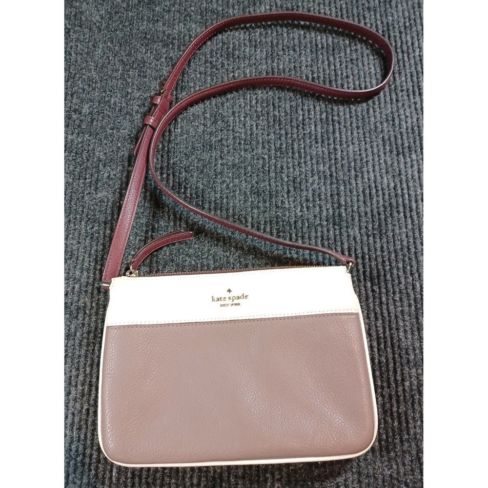 Kate Spade Leila‎ Color Block Triple Gusset Crossbody Bag Purse Tri Color